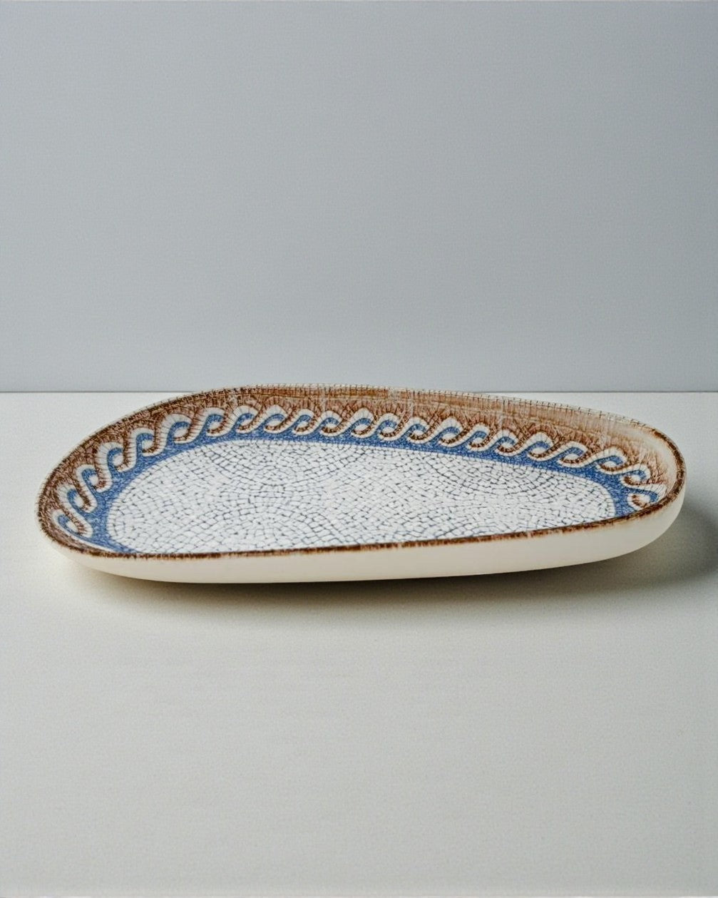 Azure Mosaic Oval Platter