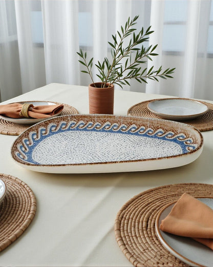 Azure Mosaic Oval Platter