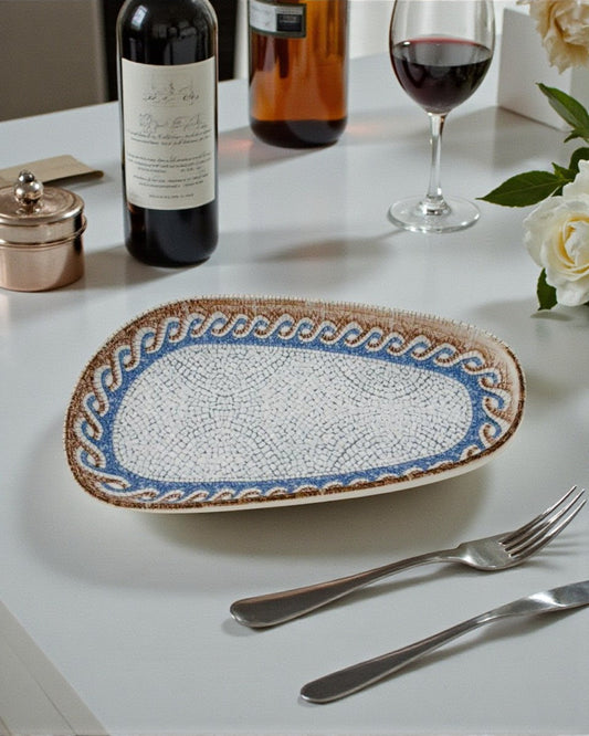 Azure Mosaic Oval Platter