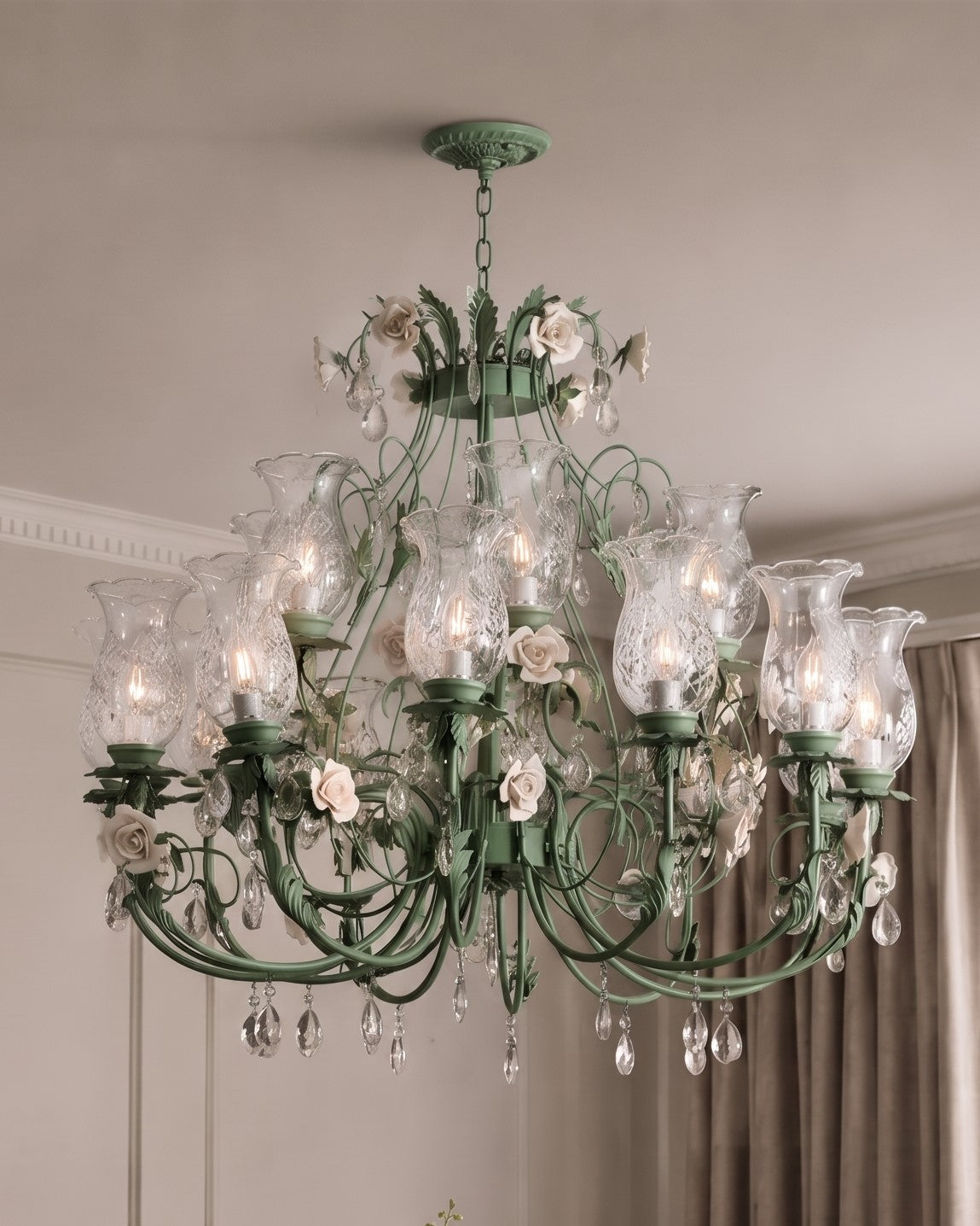 Rose Garden French Floral Chandelier