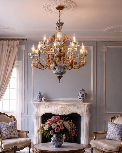 Heritage Bloom French Floral Chandelier