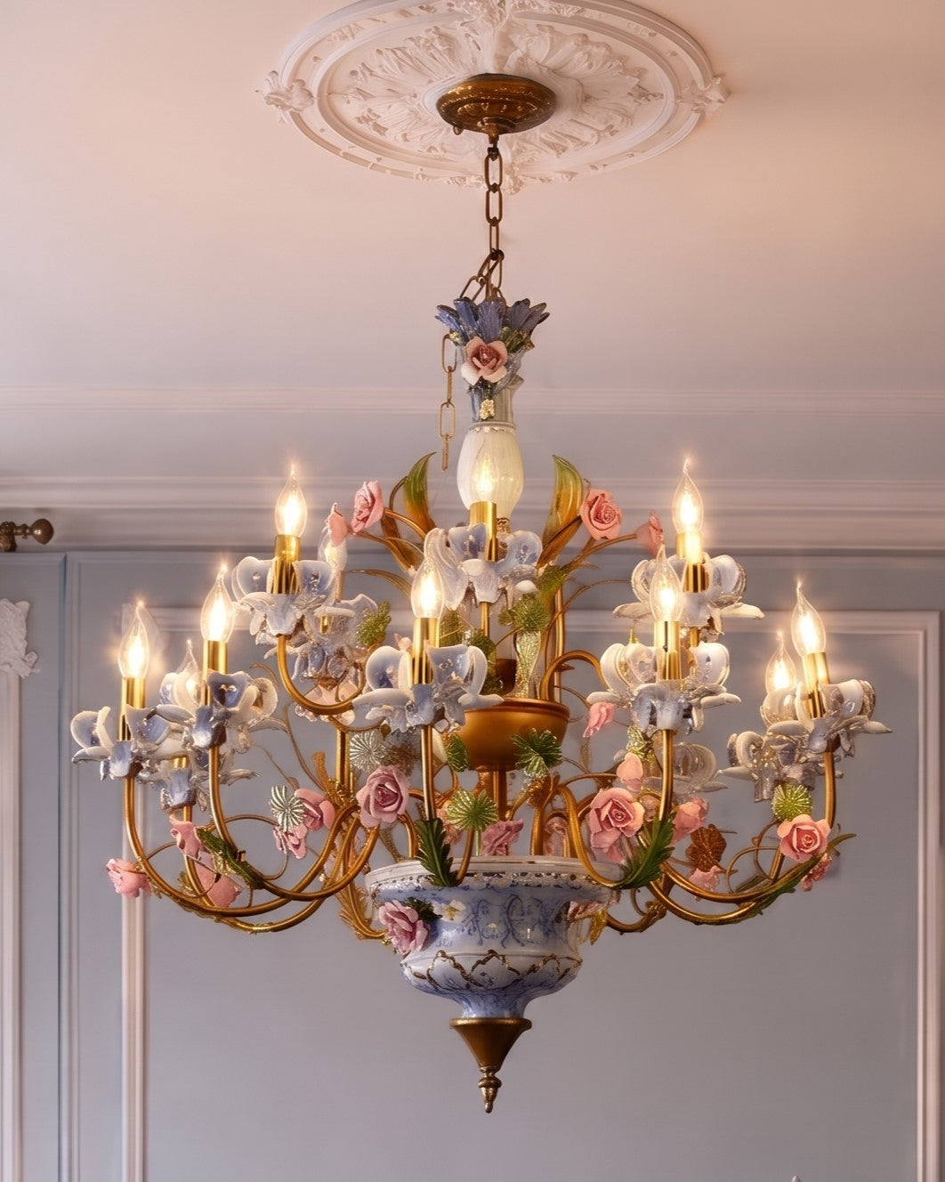 Heritage Bloom French Floral Chandelier
