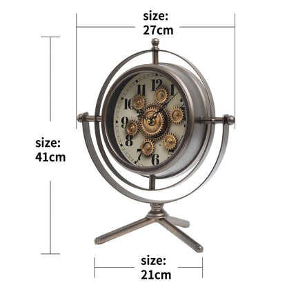 Galactic Timekeeper Luxury Designer Table Clock With Moving Gear Mechanism Buy Table Clock Online (Steel Body)