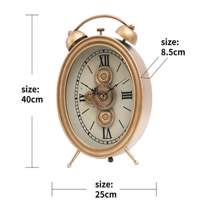Prime Gear Timepiece Luxury Designer Table Clock With Moving Gear Mechanism Buy Table Clock Online (Steel Body)