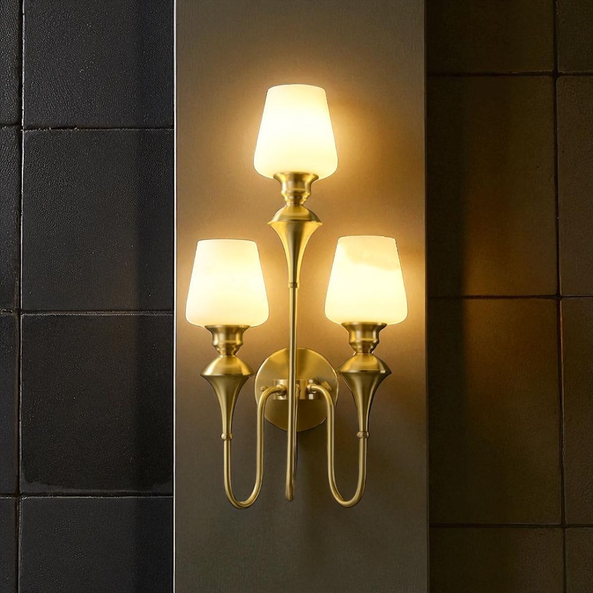 Elysian Curve Wall Lamps  for Living Room - Triple Sconce