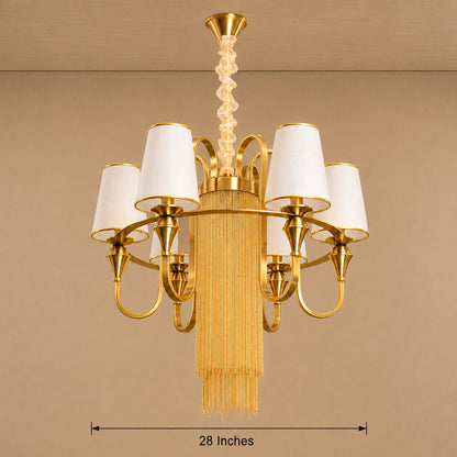 Royal Luster Chandelier For Home & Home Decoration Items (White)