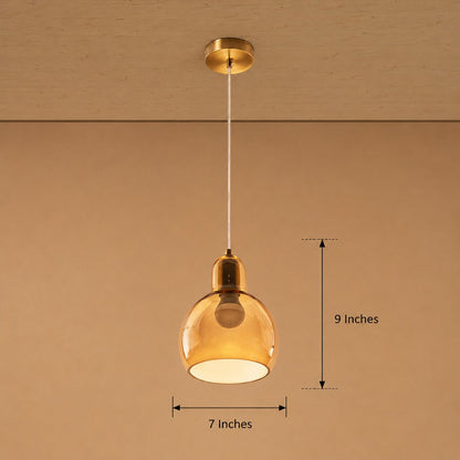 Lumera Globe Pendant Light For Living Room & Home Decoration item - Amber