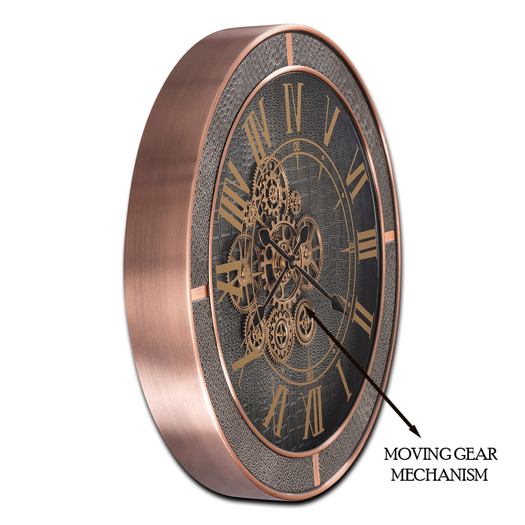Whispering Wheel Luxury Designer Watches Wall clocks for the Home With Moving Gear Mechanism Buy Wall Clock Online (Steel Body)