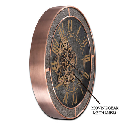 Whispering Wheel Luxury Designer Watches Wall clocks for the Home With Moving Gear Mechanism Buy Wall Clock Online (Steel Body)
