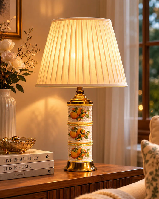 Golden Citrus Ceramic Table Lamp