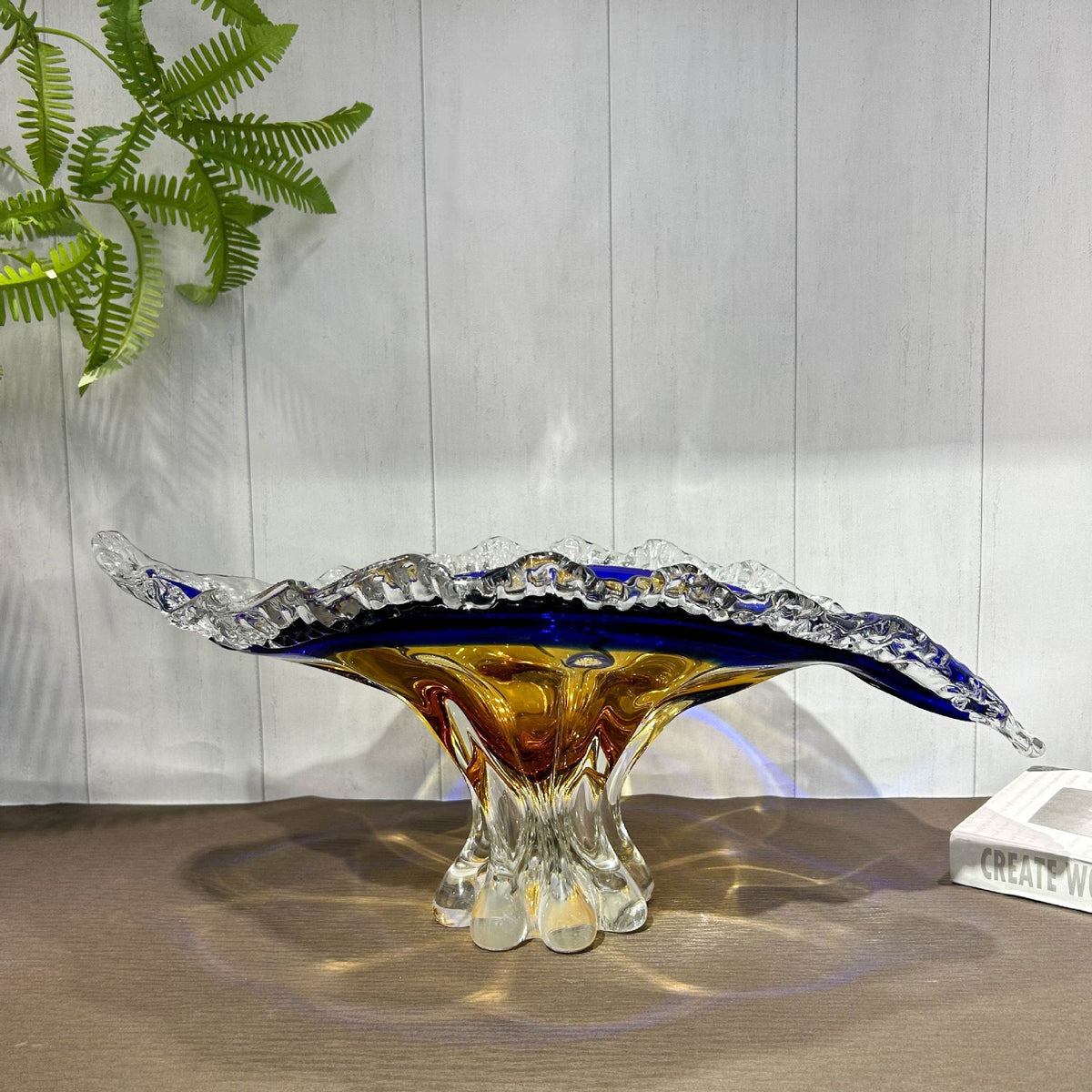 Blue Horizon Charm Handblown Glass Vase & Decorative showpiece