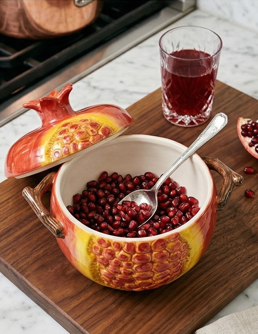 Pomegranate Ceramic Casserole With Lid - 3.5 Ltr