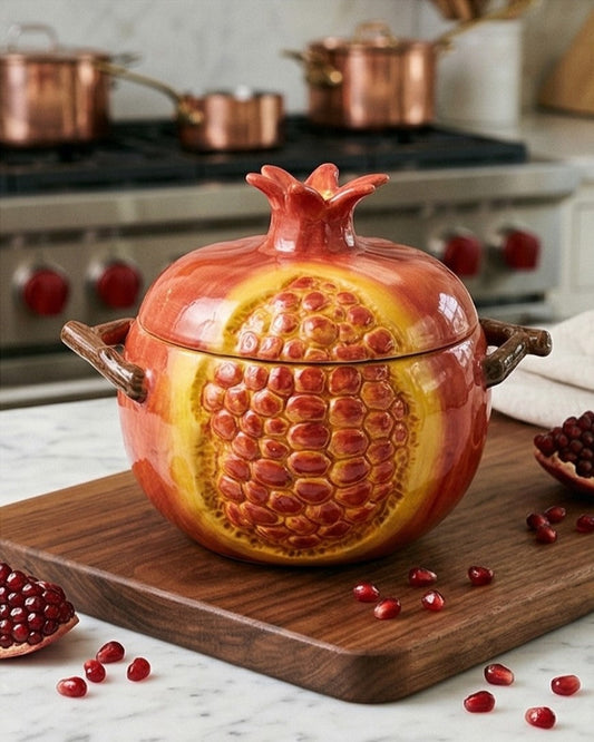 Pomegranate Ceramic Casserole With Lid - 3.5 Ltr