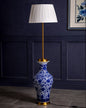 Oriental Indigo Floral Floor Lamp