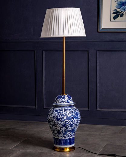 Dragon Motif Temple Jar Floor Lamp