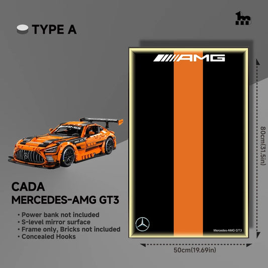 CaDA Mercedes-AMG GT3 Car Display Wall Frame And LEGO Set