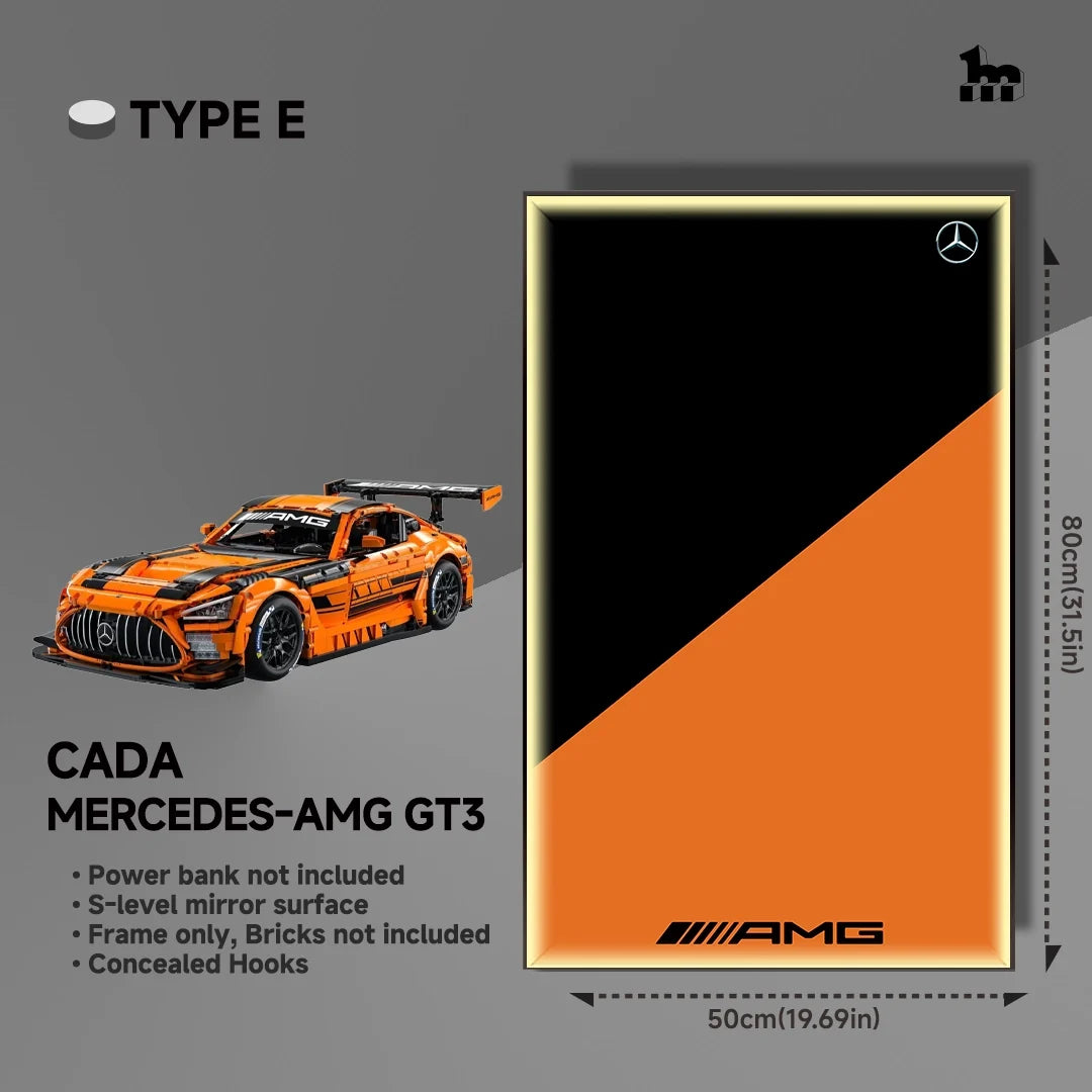 CaDA Mercedes-AMG GT3 Car Display Wall Frame And LEGO Set