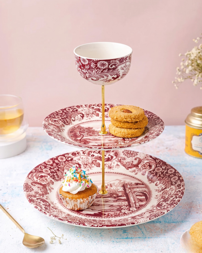 Roman Pink 2-Tier Cake Stand