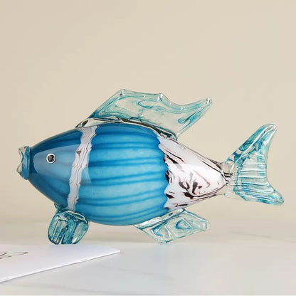 Aquatic Fish Harmony Handblown Glass Showpiece & Items for Room Decoration
