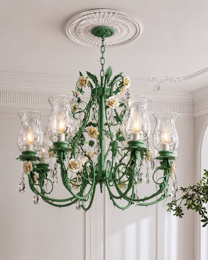 Azure Rose French Floral Chandelier