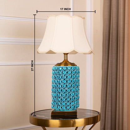 The Green and Gold Italian Mesh Decorative Ceramic & Stainless Steel Table Lamp