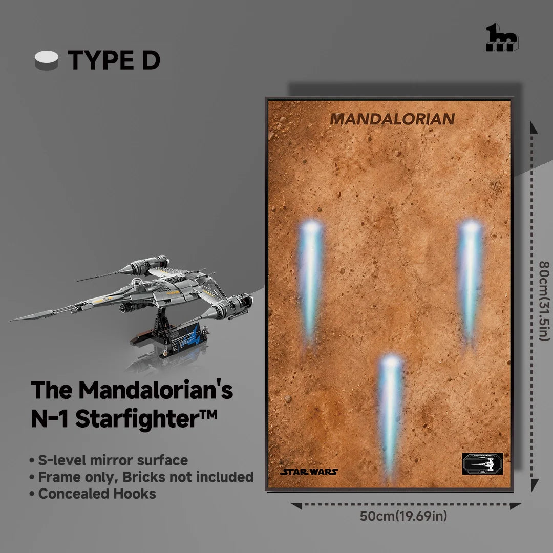 Wall Display frame for LEGO® STAR WARS™ 75442 The Mandalorian's N1 Starfighter™