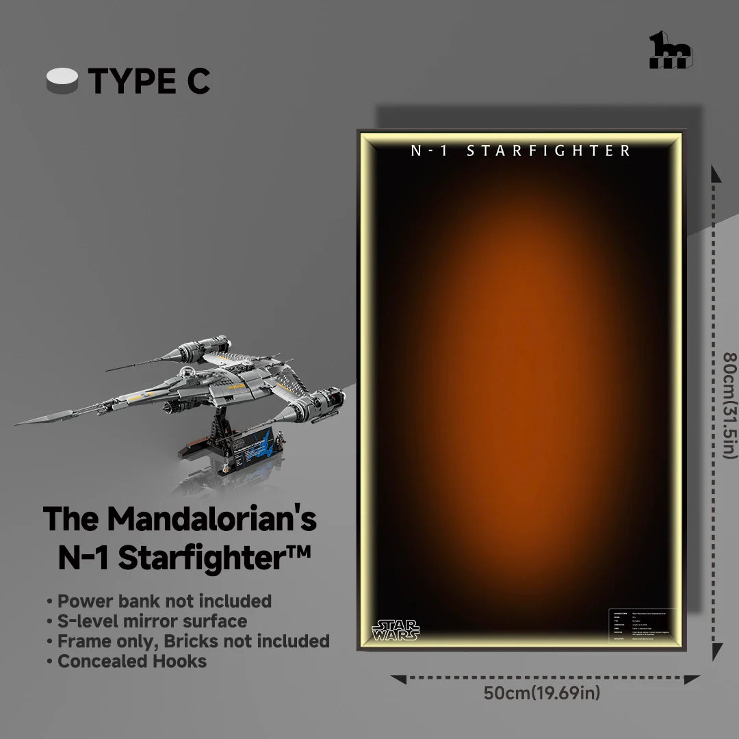 Wall Display frame for LEGO® STAR WARS™ 75442 The Mandalorian's N1 Starfighter™
