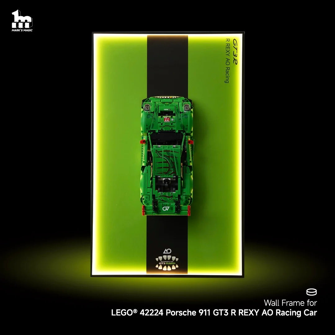 LEGO® 42224 Porsche 911 GT3 R REXY AO Racing Car Display Frame And LEGO Set