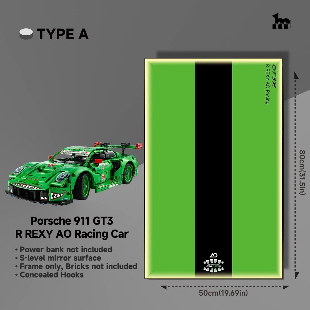 LEGO® 42224 Porsche 911 GT3 R REXY AO Racing Car Display Frame And LEGO Set