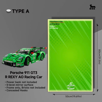 LEGO® 42224 Porsche 911 GT3 R REXY AO Racing Car Display Frame And LEGO Set