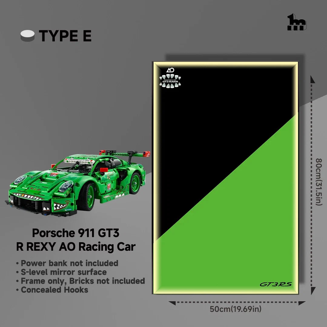 LEGO® 42224 Porsche 911 GT3 R REXY AO Racing Car Display Frame And LEGO Set