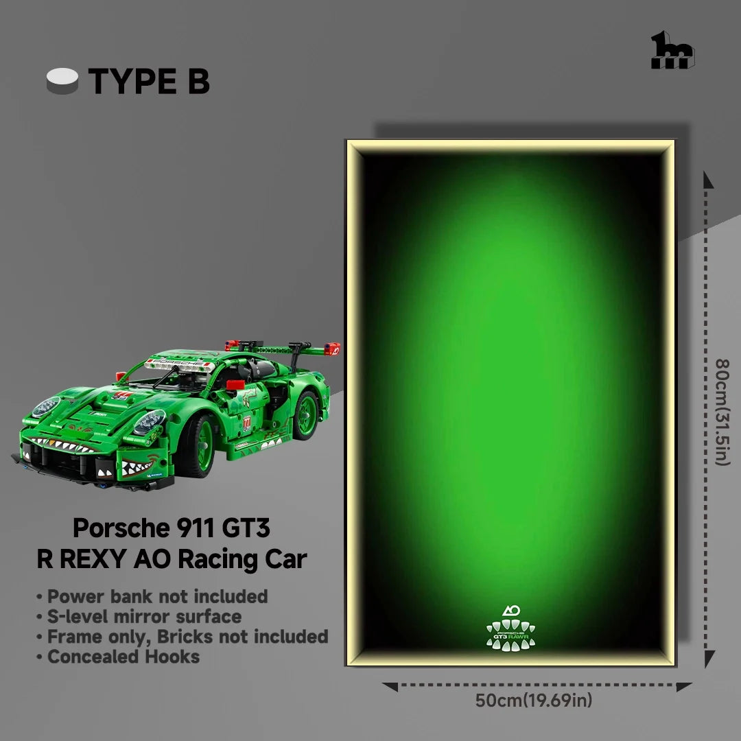 LEGO® 42224 Porsche 911 GT3 R REXY AO Racing Car Display Frame And LEGO Set