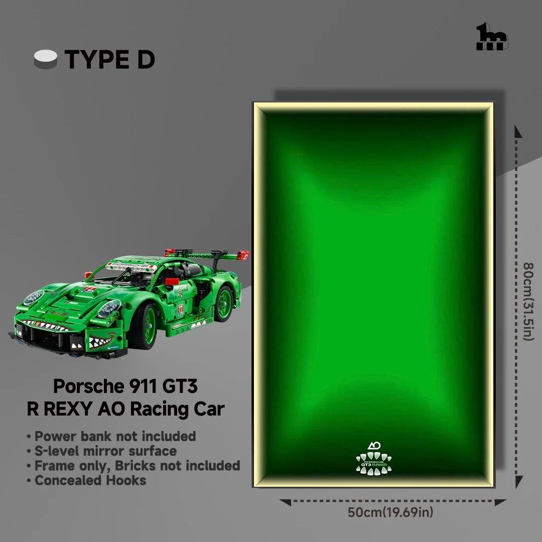 LEGO® 42224 Porsche 911 GT3 R REXY AO Racing Car Display Frame And LEGO Set
