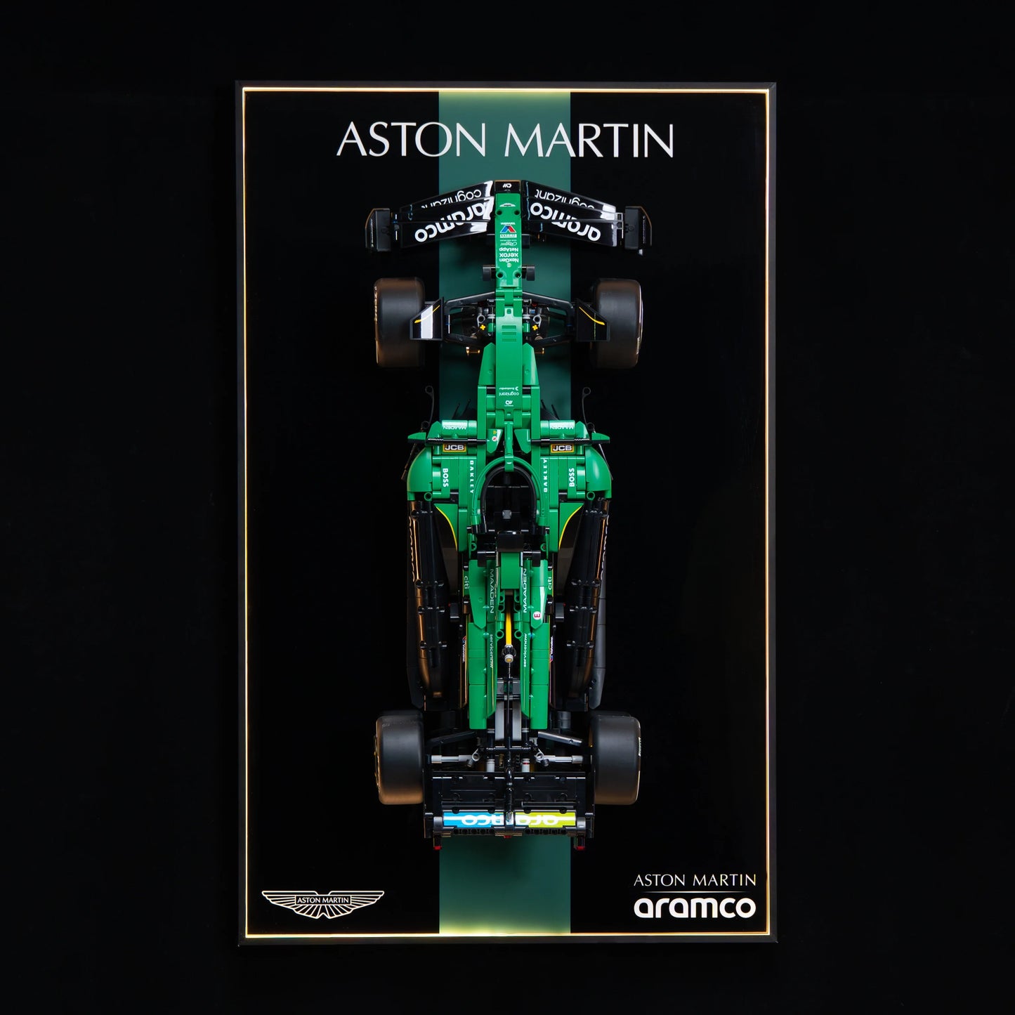 LEGO Technic F1 42240 Aston Martin AMR25 Wall Display Frame And LEGO Set