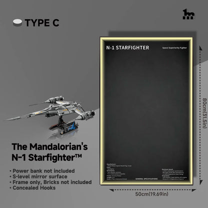 Wall Display frame for LEGO® STAR WARS™ 75442 The Mandalorian's N1 Starfighter™