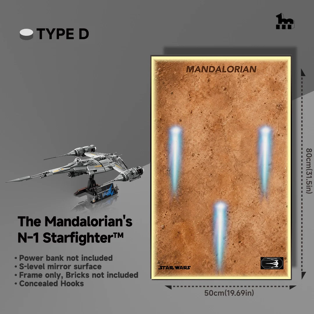 Wall Display frame for LEGO® STAR WARS™ 75442 The Mandalorian's N1 Starfighter™