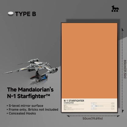 Wall Display frame for LEGO® STAR WARS™ 75442 The Mandalorian's N1 Starfighter™
