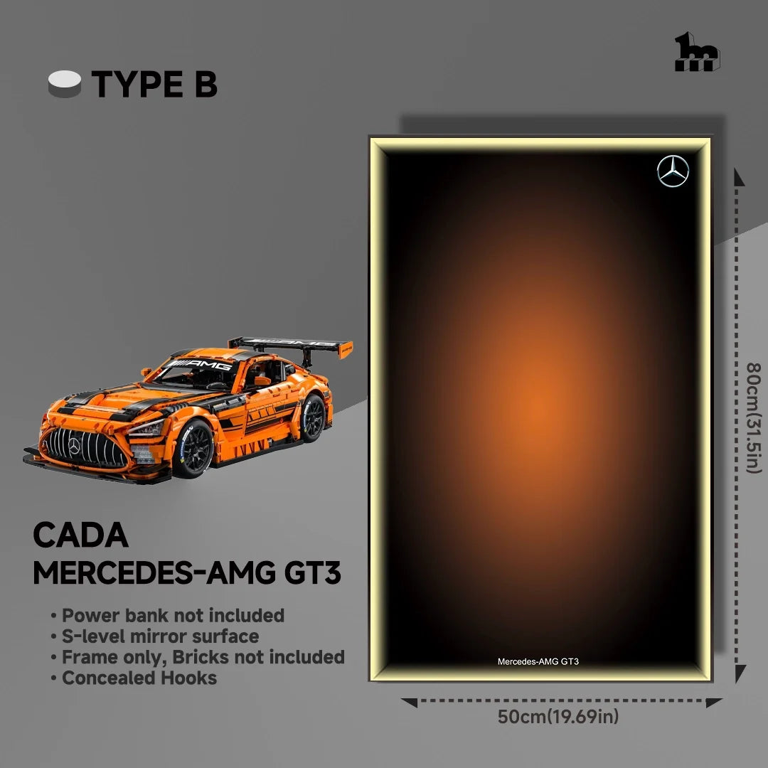 CaDA Mercedes-AMG GT3 Car Display Wall Frame And LEGO Set