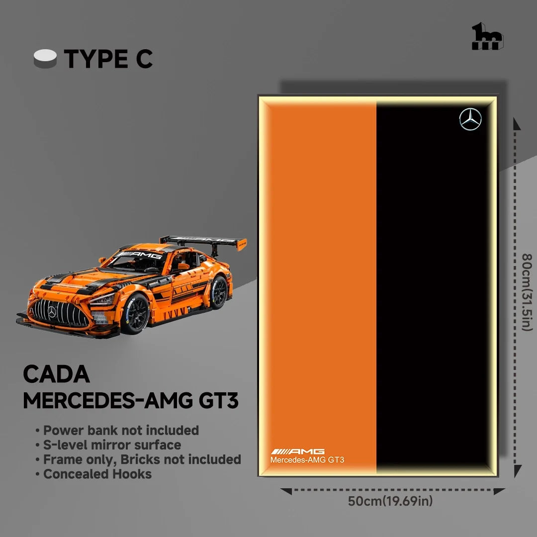 CaDA Mercedes-AMG GT3 Car Display Wall Frame And LEGO Set