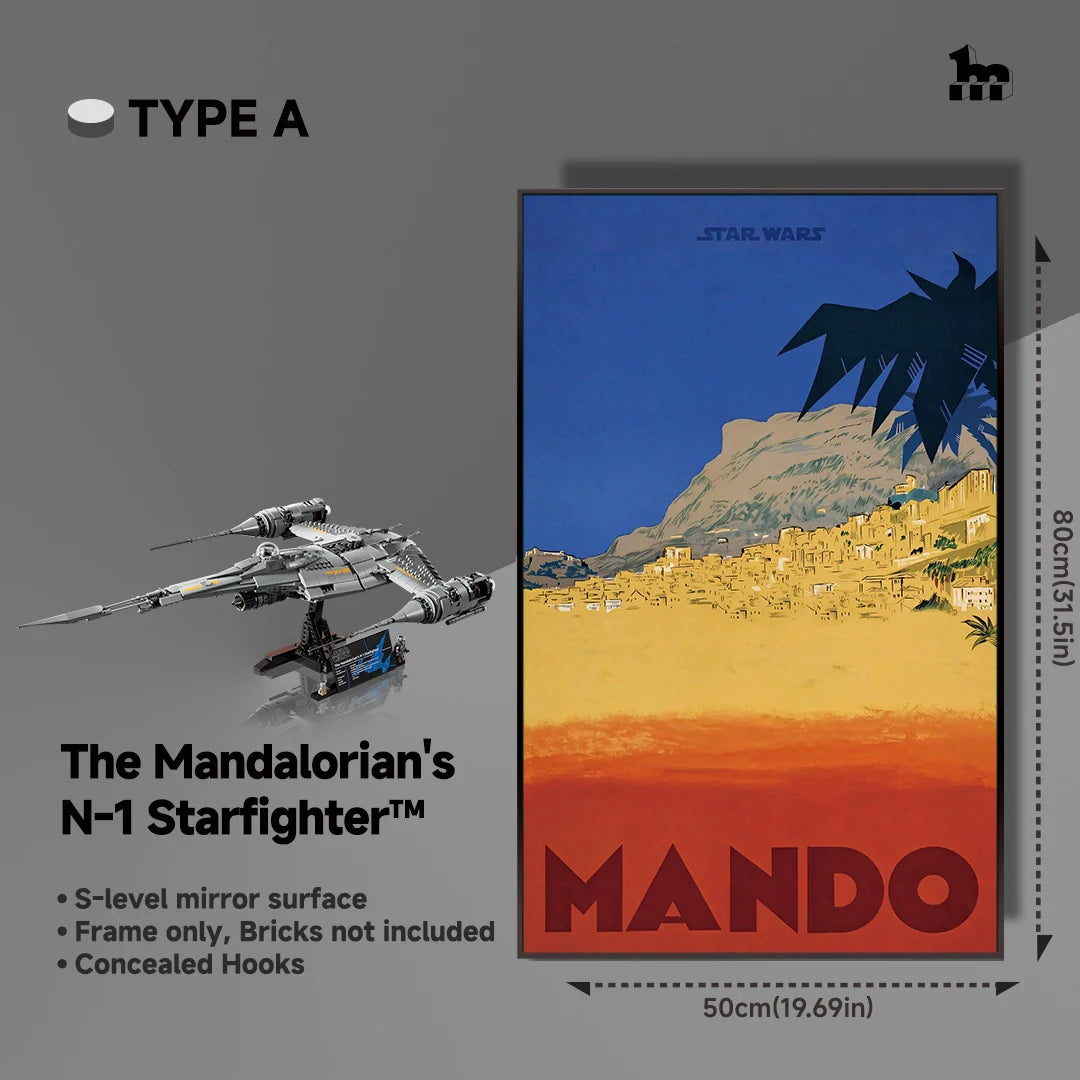Wall Display frame for LEGO® STAR WARS™ 75442 The Mandalorian's N1 Starfighter™