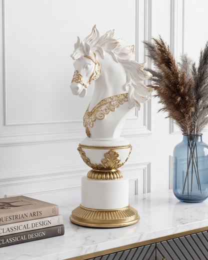 Royal Stallion Chess Kinght Decorative Figurine - White