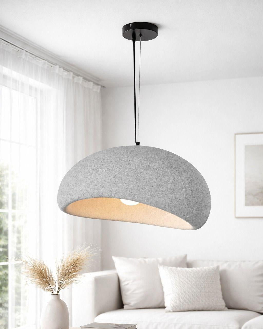 Modern Organic Asymmetrical Dome Pendant Light (Grey)