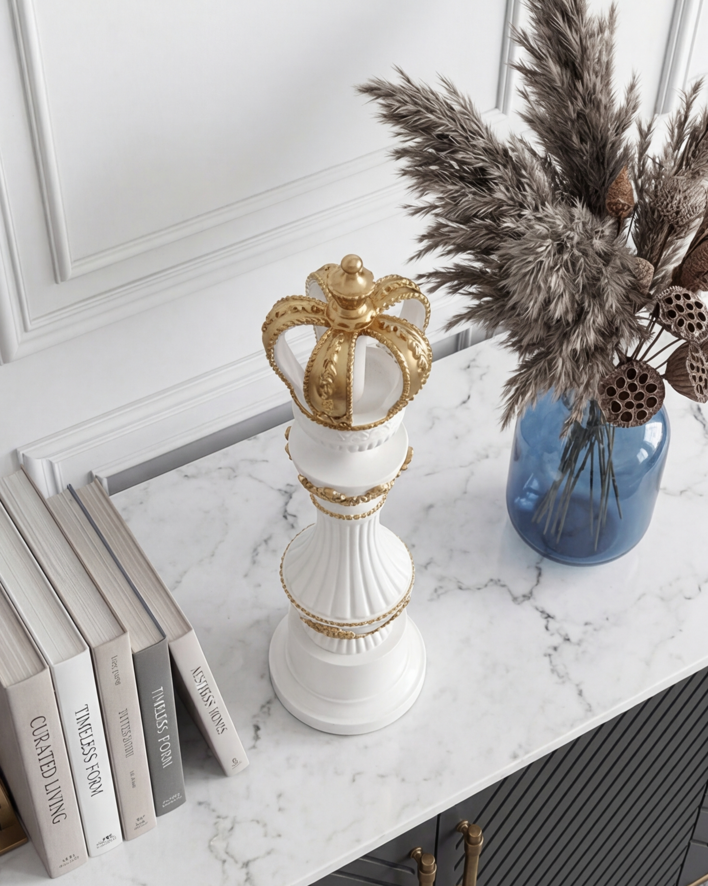 Imperial Crown Decorative Chess King - White