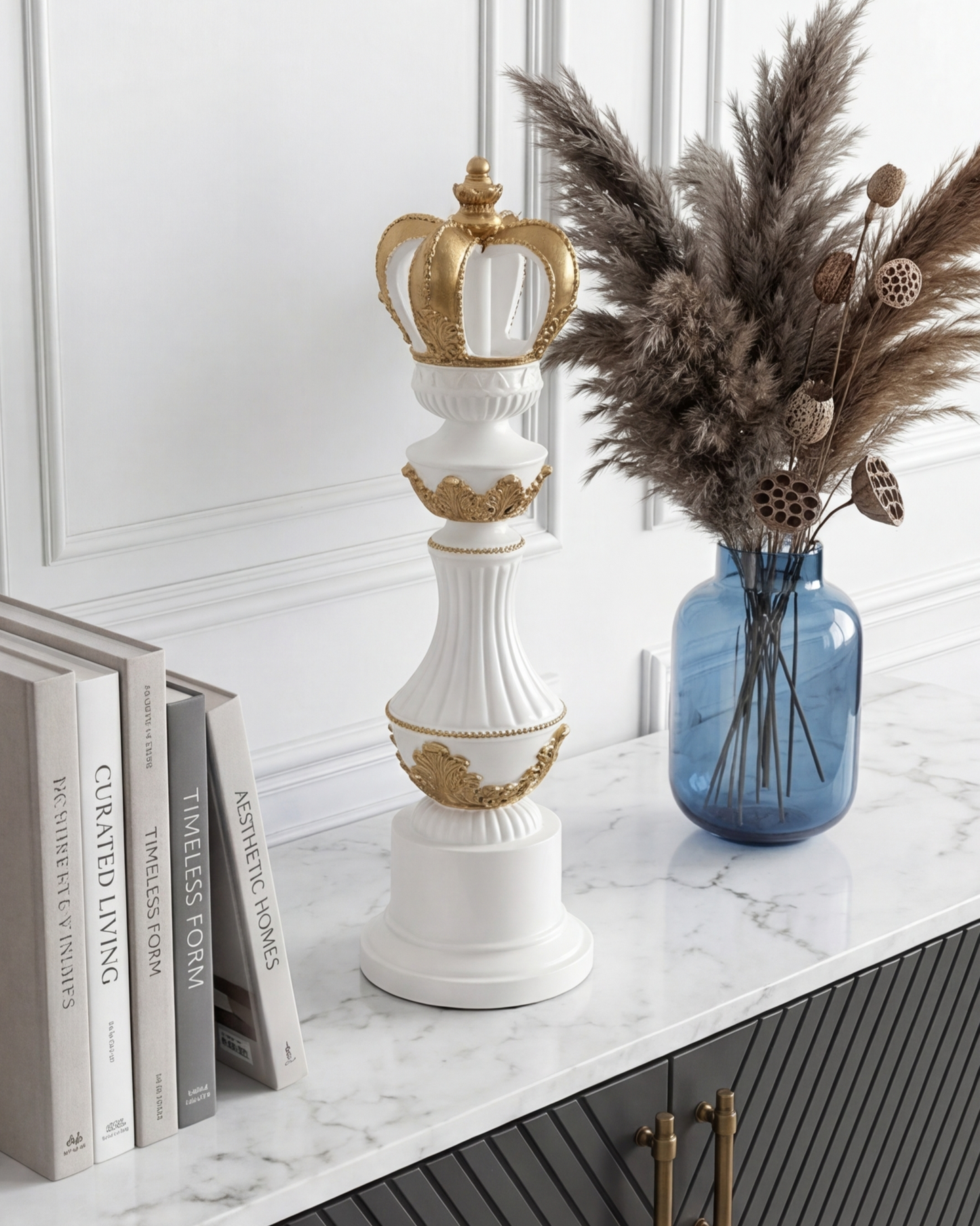 Imperial Crown Decorative Chess King - White
