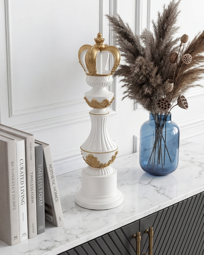 Imperial Crown Decorative Chess King - White