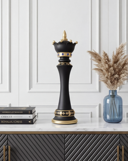 Imperial Crown Decorative Chess Queen - Black