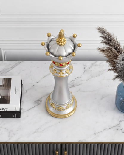 Imperial Crown Decorative Chess Queen - Grey