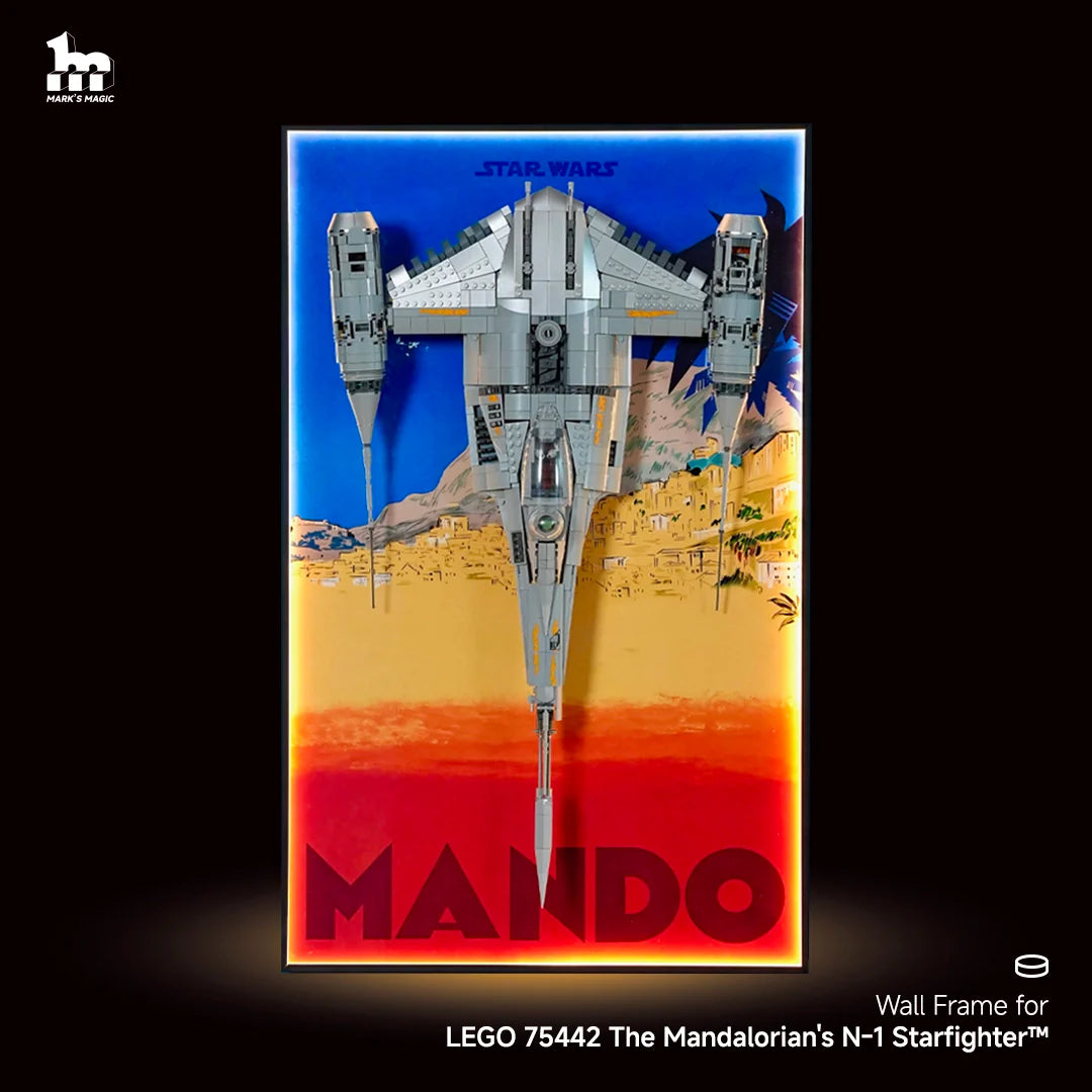 Wall Display frame for LEGO® STAR WARS™ 75442 The Mandalorian's N1 Starfighter™