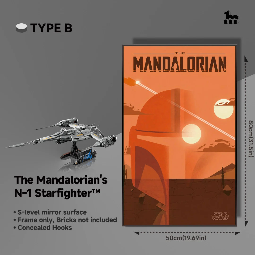 Wall Display frame for LEGO® STAR WARS™ 75442 The Mandalorian's N1 Starfighter™