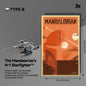 Wall Display frame for LEGO® STAR WARS™ 75442 The Mandalorian's N1 Starfighter™
